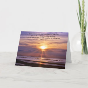 Vreedzame Ocean Sunset John 14:27 Gedachten Prayer Kaart