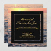 Vreedzame Ocean Sunset Memorial uitnodiging (Voorkant / Achterkant)