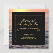 Vreedzame Ocean Sunset Memorial uitnodiging (Voorkant)