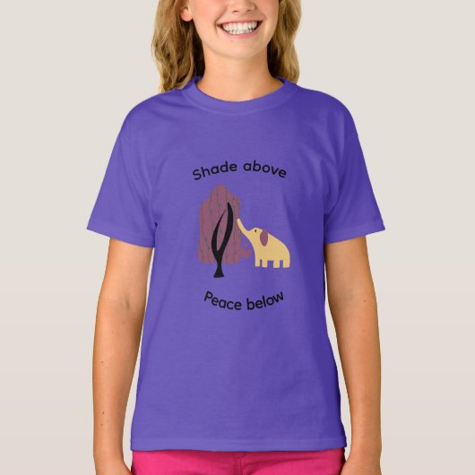 Vreedzame Olifant Onder Boom T-shirt (Voorkant)