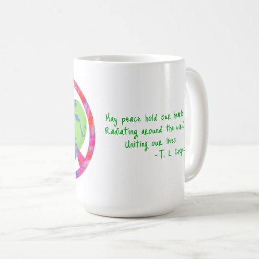 Vreedzame omhelzing aarde koffiemok (Voorkant rechts)