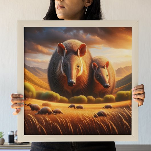 Vreedzame ontmoeting: twee Aardvarken in idyllisch Poster