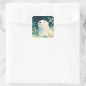 Vreedzame Otter Sticker met Bloemen (Tas)