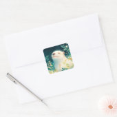 Vreedzame Otter Sticker met Bloemen (Envelop)