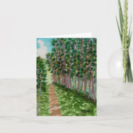 Vreedzame pad door het bos bedankkaart