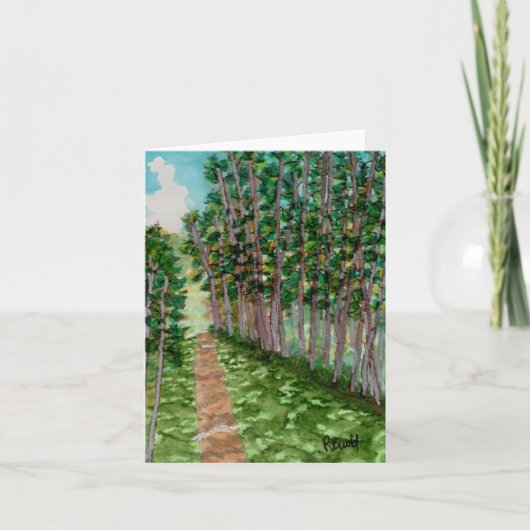 Vreedzame pad door het bos bedankkaart (Voorkant)