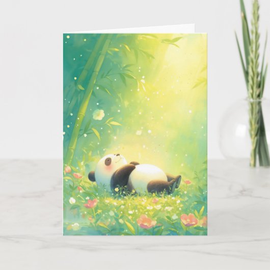 Vreedzame Panda in een Bamboewei Kaart (Voorkant)