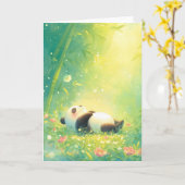 Vreedzame Panda in een Bamboewei Kaart (Gele Bloem)