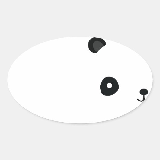 Vreedzame Panda Ovale Sticker (Voorkant)