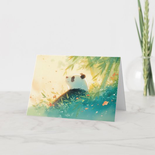 Vreedzame Panda Tussen Bamboe Kaart (Voorkant)