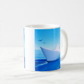 Vreedzame Papieren Boot Koffiemok (Voorkant rechts)