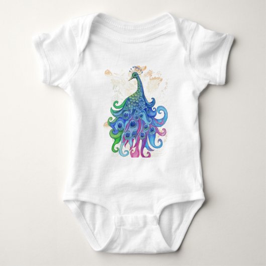 Vreedzame Peacock producten Romper (Voorkant)
