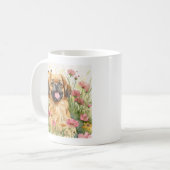 Vreedzame Pekingees Watercolor Mok (Voorkant links)