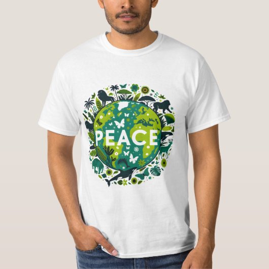 Vreedzame Planeet - Het milieu redden T-shirt (Voorkant)