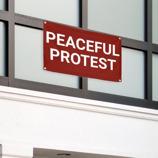 vreedzame protestbanner spandoek (Buitenkant Gebouw)