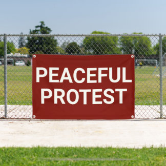 vreedzame protestbanner spandoek
