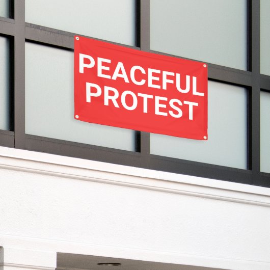 vreedzame protestbanner spandoek (Buitenkant Gebouw)