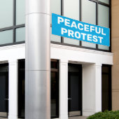 vreedzame protestbanner spandoek (Buitenkant Gebouw)