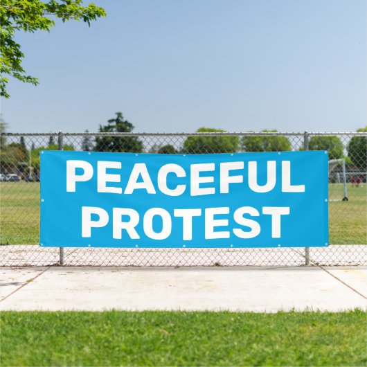 vreedzame protestbanner spandoek (Insitu)