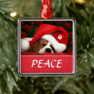 Vreedzame pup metalen ornament