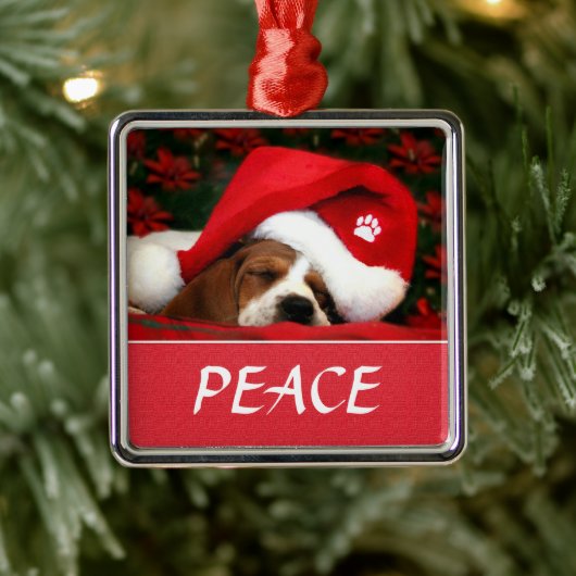 Vreedzame pup metalen ornament (Boom)