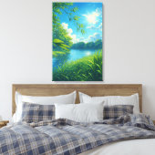 Vreedzame River Landschap Wall Art Canvas Afdruk (Insitu (Slaapkamer))
