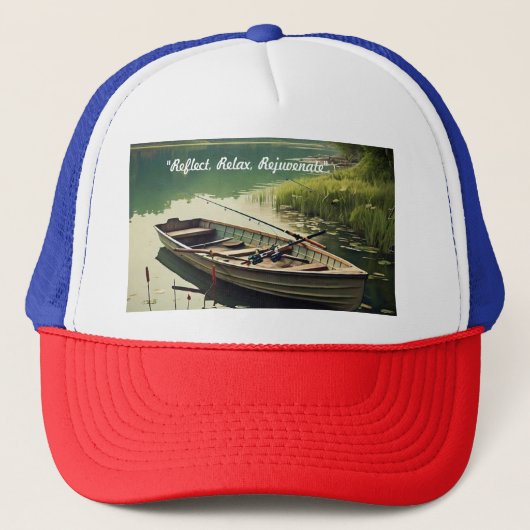 "Vreedzame scène aan het meer" Trucker Pet (Voorkant)