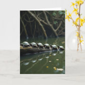Vreedzame Schildpad Log Kaart (Gele Bloem)