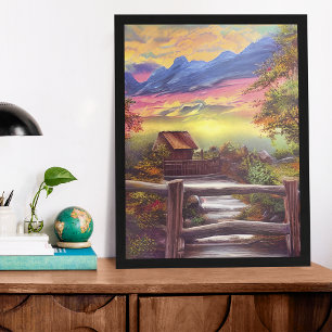 Vreedzame serene schoonheid van de natuur poster