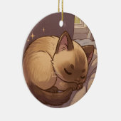 Vreedzame Siamese Kitten Keramisch Ornament (Rechts)