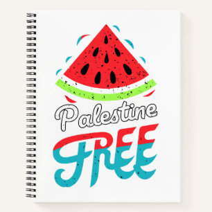 Vreedzame Slices Watermeloen Vrij Palestina - Onde Notitieboek