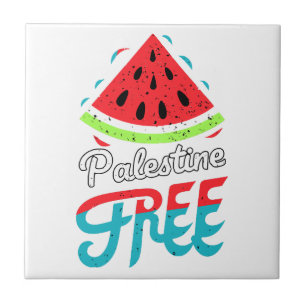 Vreedzame Slices Watermeloen Vrij Palestina - Onde Tegeltje