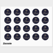 Vreedzame Sneeuwvlok Kerst Ronde Sticker (Vel)