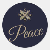 Vreedzame Sneeuwvlok Kerst Ronde Sticker (Voorkant)