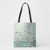 Vreedzame strand Gedekte vogels Tote Bag (Voorkant)
