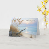 Vreedzame strand ochtend sympathie kaart (Gele Bloem)