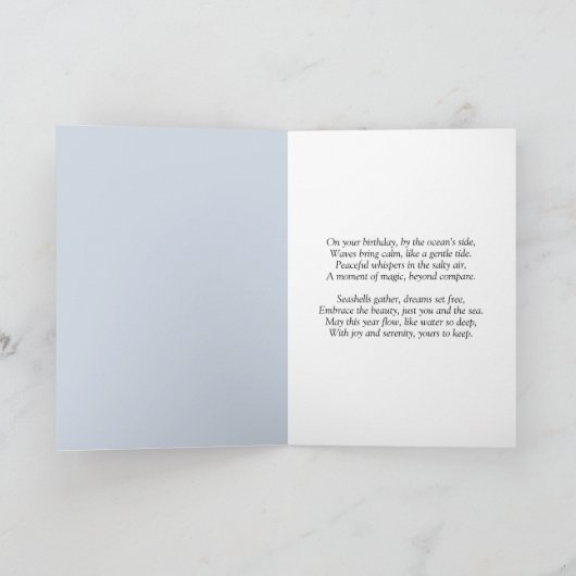 Vreedzame Strand Ochtendverjaardag Kaart (Binnen)