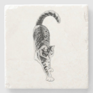 Vreedzame Stretch Cat Onderzetter Set