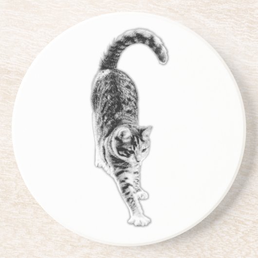 Vreedzame Stretch Cat Onderzetter Set (Voorkant)