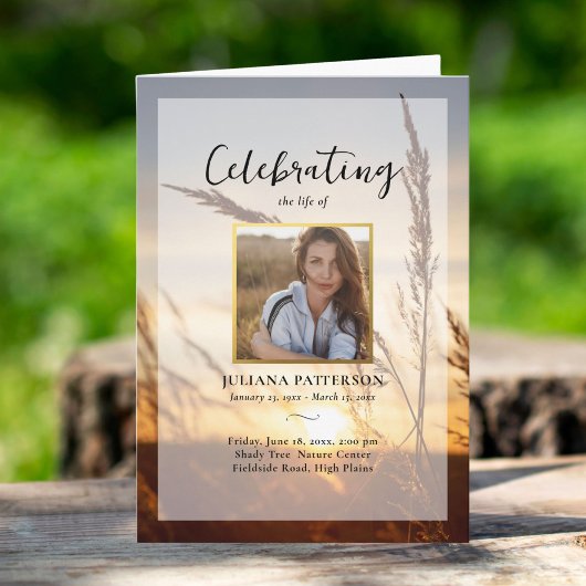 Vreedzame Sunset Field Viering van het leven Begra Programma