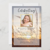 Vreedzame Sunset Field Viering van het Leven Foto Kaart (Voorkant)