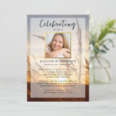 Vreedzame Sunset Field Viering van het Leven Foto Kaart (Staand voorkant)