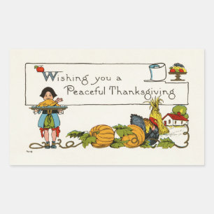 Vreedzame Thanksgiving Rechthoekige Sticker