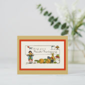 vreedzame Thanksgiving wenst Briefkaart (Staand voorkant)
