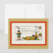 vreedzame Thanksgiving wenst Briefkaart (Voorkant / Achterkant)