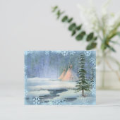 VREEDZAME TIPI & SNOWFLAKS VAN SHARON SHARPE BRIEFKAART (Staand voorkant)