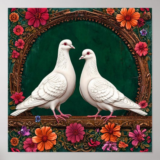 Vreedzame Trouwduiven Liefde Harmonie 🕊️💞🌿✨ Poster (Voorkant)