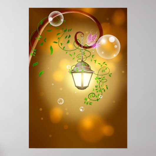 Vreedzame Tuinlantaarn Poster (Voorkant)