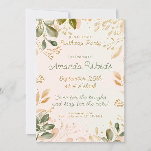 Vreedzame Verdant Charm Verjaardagsviering Kaart (Voorkant)