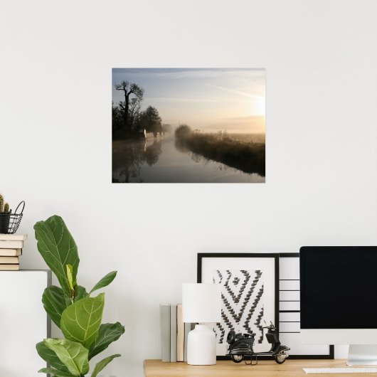 Vreedzame versoepeling Early Morning Sunrise Poster (Thuiskantoor)